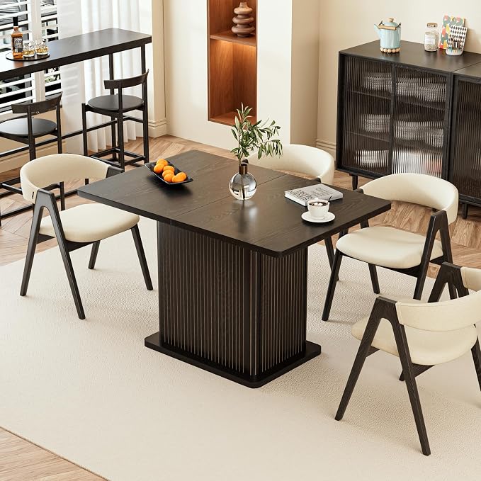 Extendable Black Kitchen Dining Table - Image 7