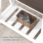 ChooChoo Farmhouse End Table Set of 2, Rustic Vintage Narrow End Side Table - Image 7