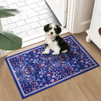 PLHXFR 2x3 Small Entryway Rug: Floral Washable Indoor Soft Carpet Blue | - Image 2