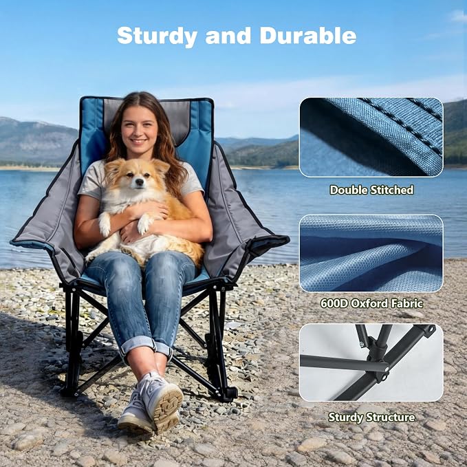 SUNNYFEEL Oversized Rocking Camping Chair, Fully Padded Patio Chair - Image 5