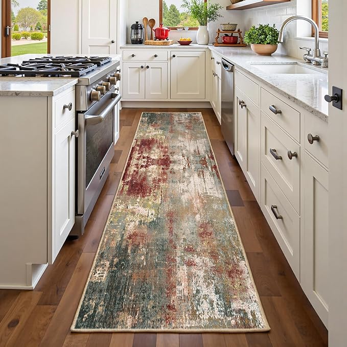 RELEANY Washable Runner 2'x6' Abstract Area Rug - Image 3