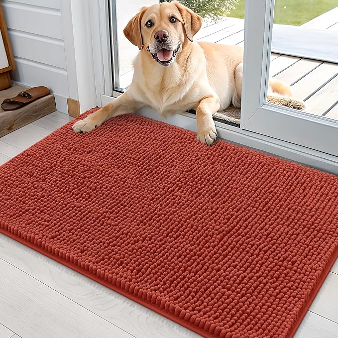 OLANLY Dog Door Mat for Muddy Paws 35x24, Super Absorbent Chenille Mud Mat | by OLANLY