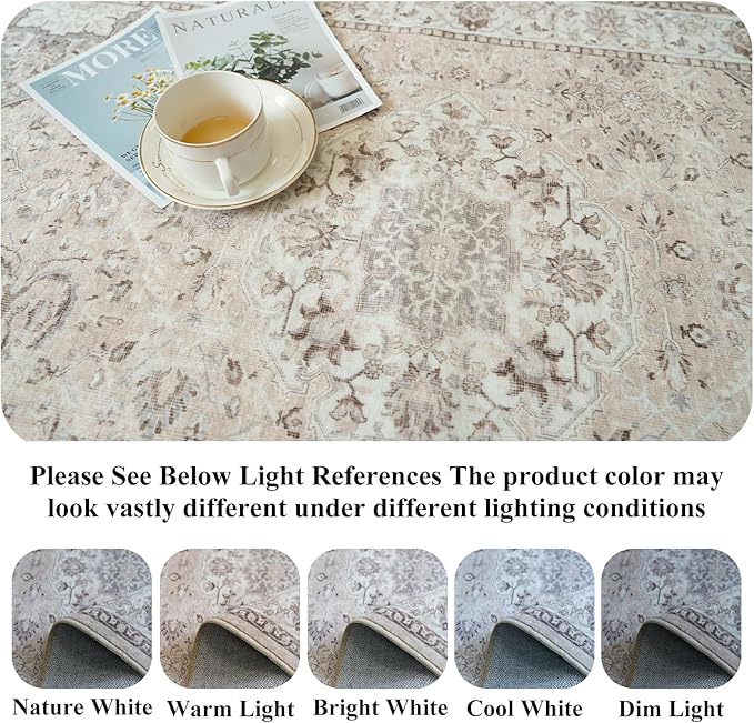 4x4 Washable Square Area Rug: Soft Entryway Kitchen Carpet - Image 4