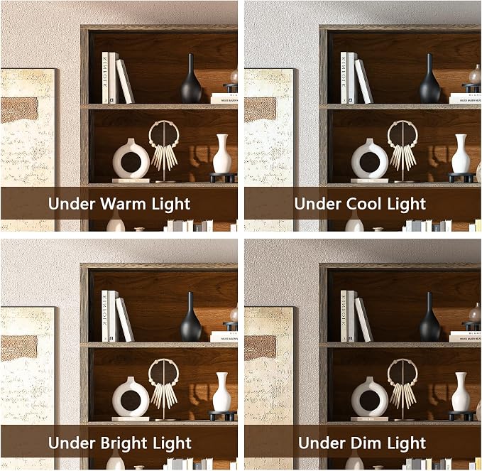 TVU 5-Tier Solid Wood Book Shelf, Floor Standing Bookcase, Farmhouse Style Book - Image 9