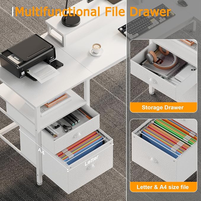 Furologee White 59” L Shaped Desk - Image 7