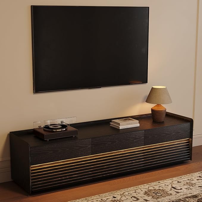 POVISON Fully-Assembled Mid Century Modern TV Stand, 70.87" Entertainment Center by POVISON