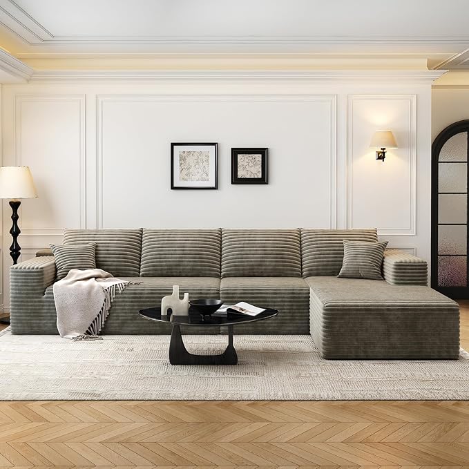 135.4" Cloud Modular Sectional Sofa Couch by Settab