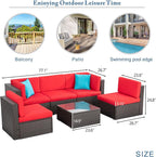 Vongrasig 6 Pieces Patio Furniture Set, Outdoor Sectional Sofa Couch, All - Image 2