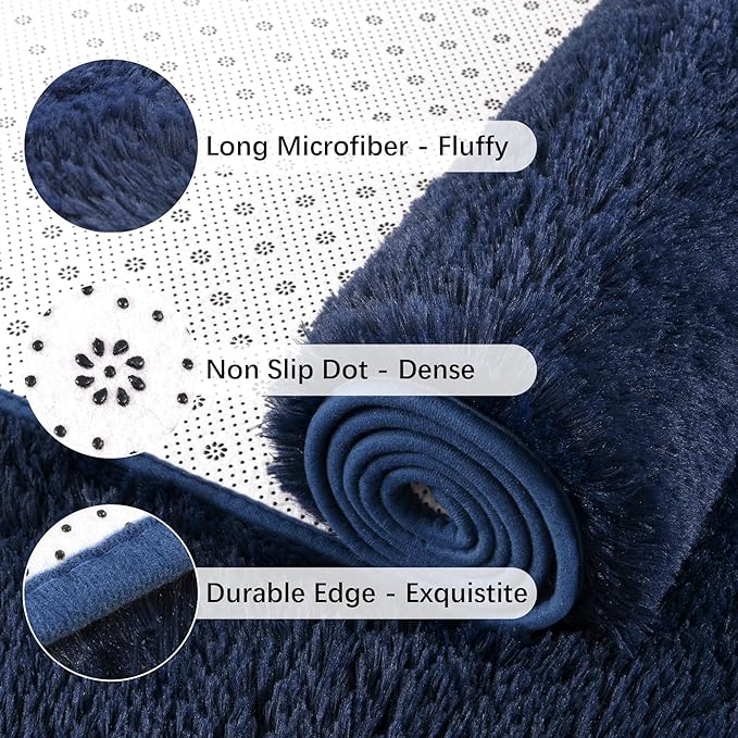 Chicrug Soft Runner Rugs for Bedroom Living Room Plush Fluffy Rug 2x7 | Shag - Image 6