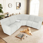 ALIECOM 100% Waterproof Recliner Sectional Couch Covers L Shape Stretch Corner - Image 2