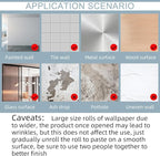 practicalWs Marble Wallpaper Granite White and Gray Wall Paper Roll 35.4" x - Image 6