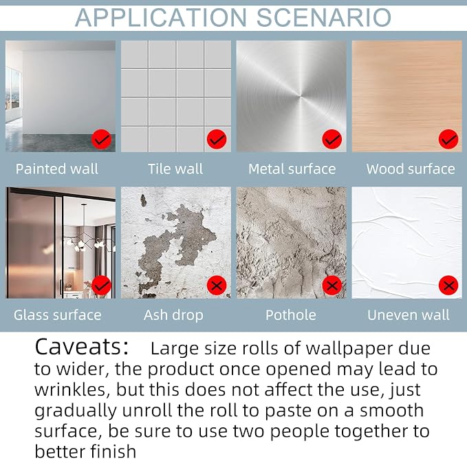 practicalWs Marble Wallpaper Granite White and Gray Wall Paper Roll 35.4" x - Image 6