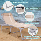 #WEJOY Tanning Chair with Face Hole & Canopy & Side Table, 5 Positions - Image 6
