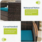 3-Piece Outdoor Furniture Set, PE Rattan Wicker Chairs - Image 3