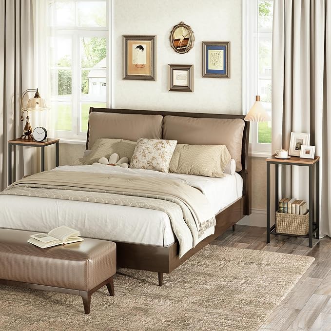 HOOBRO Tall Side Tables, Industrial End Telephone Tables - Image 6