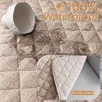 Dog Couch Cover for Sofa 100% Waterproof Faux Linen Sofa Covers for 3 Cushion - Image 2