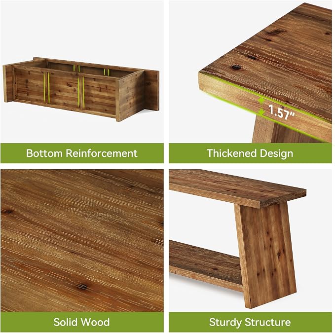 LITTLE TREE Solid Wood TV Stand, Farmhouse Media Console - Image 6