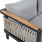 VilroCaz 4 Pieces Outdoor Sectional Sofa Set, All-Weather Patio Seating Group - Image 9