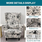 KRFOONN Wingback Chair Covers Slipcovers 2 Piece Stretch Wing Chair Covers - Image 2