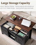 OKD 48" Farmhouse Lift Top Coffee Table - Image 4
