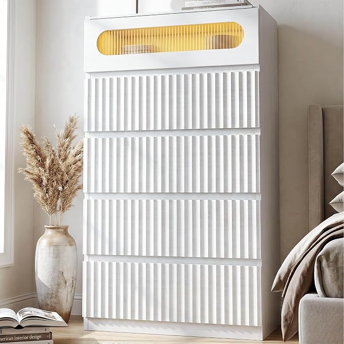 senlin Fluted 5 Drawer Dresser, - Image 7