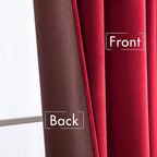 MIULEE Velvet Curtains 52x72 inches 2 Panels Red Blackout Curtains | Luxury - Image 6
