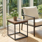 CENSI Modern Square End Table, Extra Thick 1.6" Wood Top & Metal Frame - Image 6