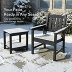 Stoog 3 Piece Patio Bistro Set, All-Weather Garden Chairs Set of 2 - Image 6