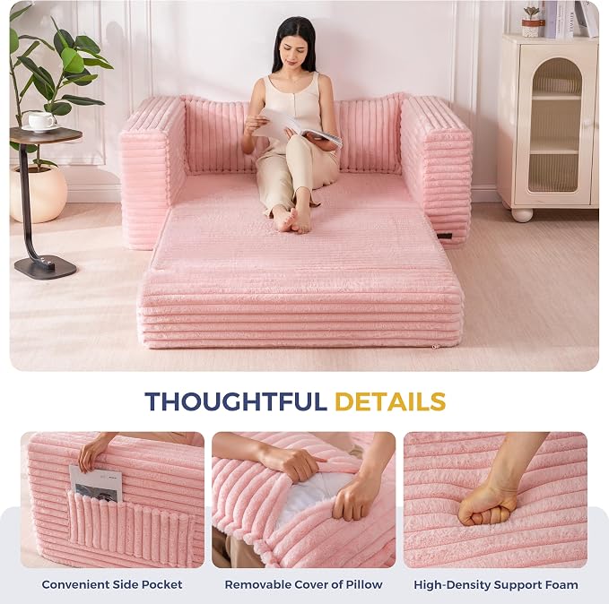MAXYOYO Convertible Sofa Bed, 2 in 1 Folding Couch Bed - Image 5