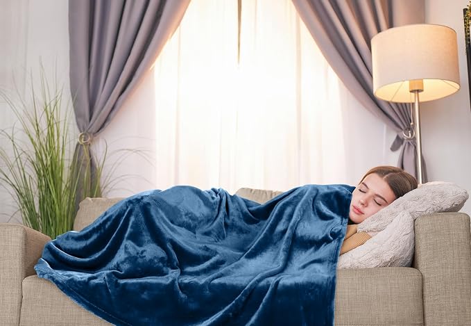 Utopia Bedding Soft Fleece Bed Blanket Twin Size Royal Blue | Microfiber Plush - Image 8
