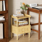 Amazer Nightstand with Charging Station, Bedside Table Bamboo with USB Ports & - Image 8