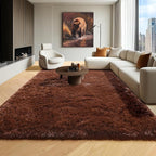 Brown 8x10 Area Rugs for Living Room, Large Fluffy Shag Bedroom Rug, Soft Plush - Image 5