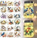 GLOBLELAND 18 Sheets Flowers and Bird Transfer Stickers 3.9x3.6inch Hummingbird by GLOBLELAND
