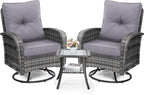 wildformers Luxury Outdoor Swivel Wicker Glider Patio Chairs by wildformers