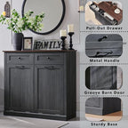 IFGET Double Tilt Out Trash Cabinet, 20 Gallon Farmhouse Laundry Hamper Cabinet - Image 3