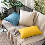 MIULEE Pack of 2 Decorative Outdoor Solid Waterproof Throw Pillow Covers Faux - Image 5