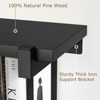 NANATI 2 Set of Floating Bookshelf, Pine Wood Invisible Bookshelf, Hanging - Image 4