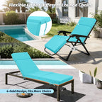 2 Pcs Outdoor Chaise Lounge Cushion 72" x 21" x 3", 4-Section Folding Patio - Image 6