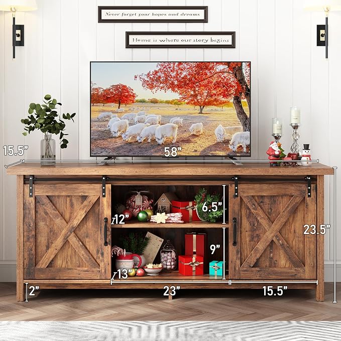 Farmhouse TV Stand for 55-65in TV - Image 2