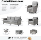 ovios 9 Pieces Patio Furniture Set, Outdoor Wicker Sofa Couch - Image 9