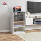 HOMCOM Media Cabinet, 4-Tier Stereo Cabinet - Image 2