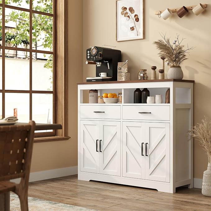 knoworld Buffet Sideboard with Storage Farmhouse with 4 Doors, Dining Room - Image 5