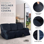 ANARACHON Leather Look Recliner Couch Cover, 8-Pieces Stretch Recliner Sofa - Image 4