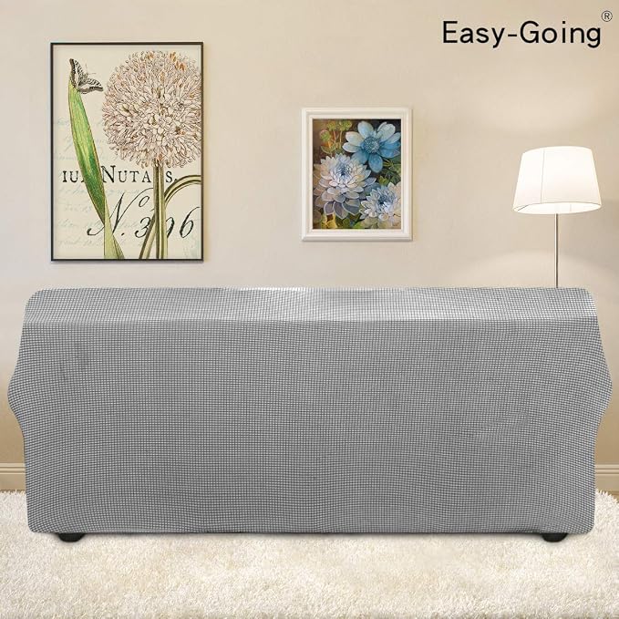 Easy-Going Stretch 4 Seater Oversized Sofa Couch Cover Light Gray | 1-Piece - Image 3
