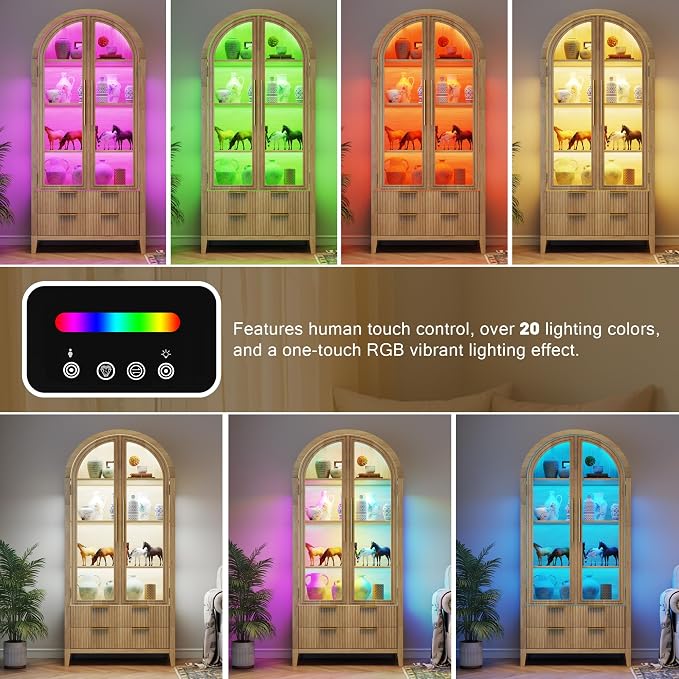 Vlsrka 71" Arched RGB Curio Cabinet - Image 3