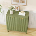 Fluted Cabinet with Storage, 2 Doors Sideboard Buffet, Mid Century Modern - Image 9