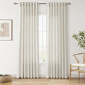 Mousse White Linen Curtains 84 Inches Long by Nanspring