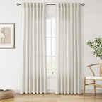 Mousse White Linen Curtains 84 Inches Long by Nanspring