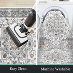 HEBE Hallway Runner Rug 2'x8', Washable Non Slip Kitchen Rug Runner | Soft Boho - Image 6