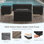 UDPATIO Aluminum Patio Furniture Set, Faux Wood Grain Modern Outdoor Furniture - Image 8